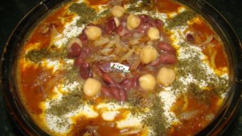 Noodles Soup with Chickpeas & Kidney Beans Recipe