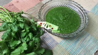 Cilantro or Shornakhod Chutney Recipe